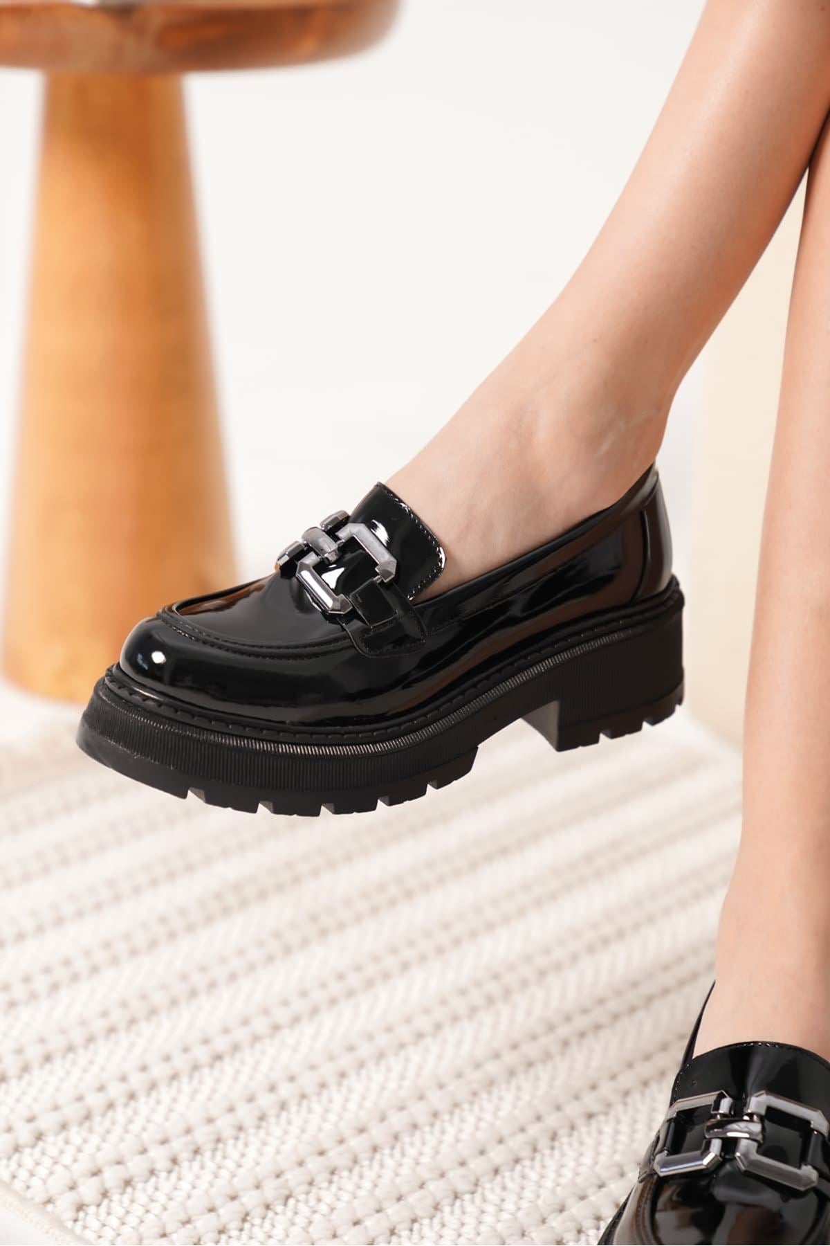 Terry Premium Rugan Siyah Kadın Loafer