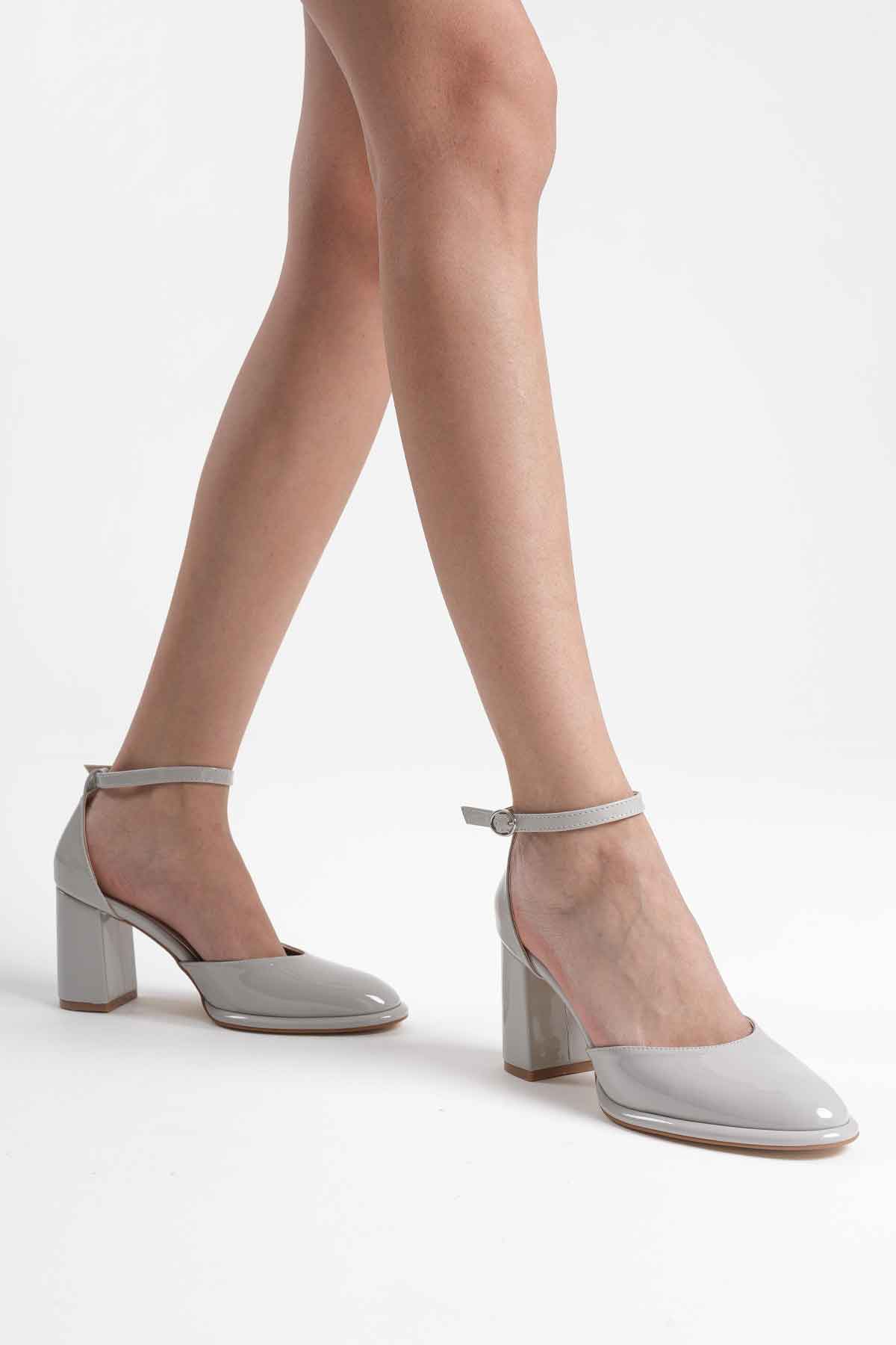 Theresa Premium Grey Patent Leather Women's High Heels