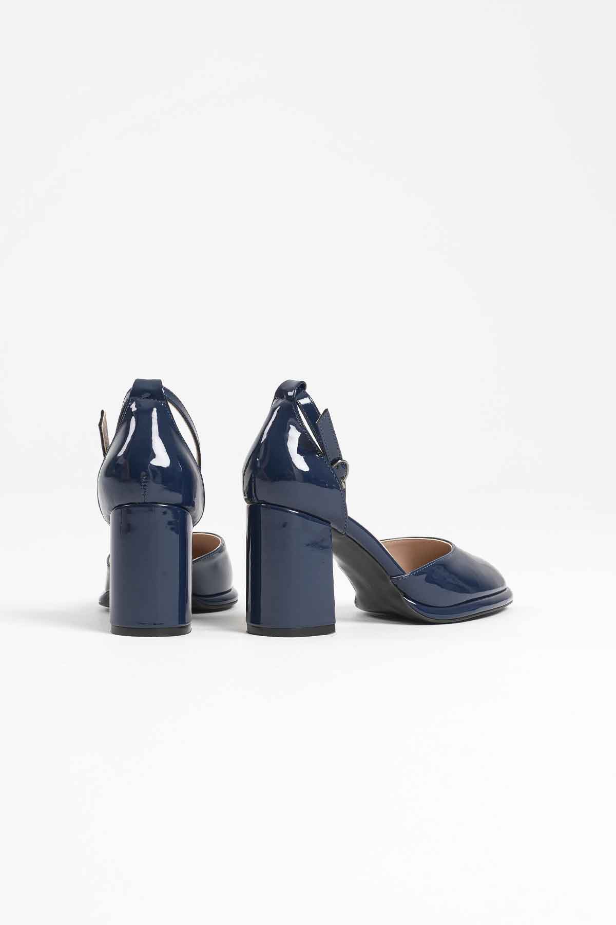 Theresa Premium Navy Blue Patent Leather Women's High Heels