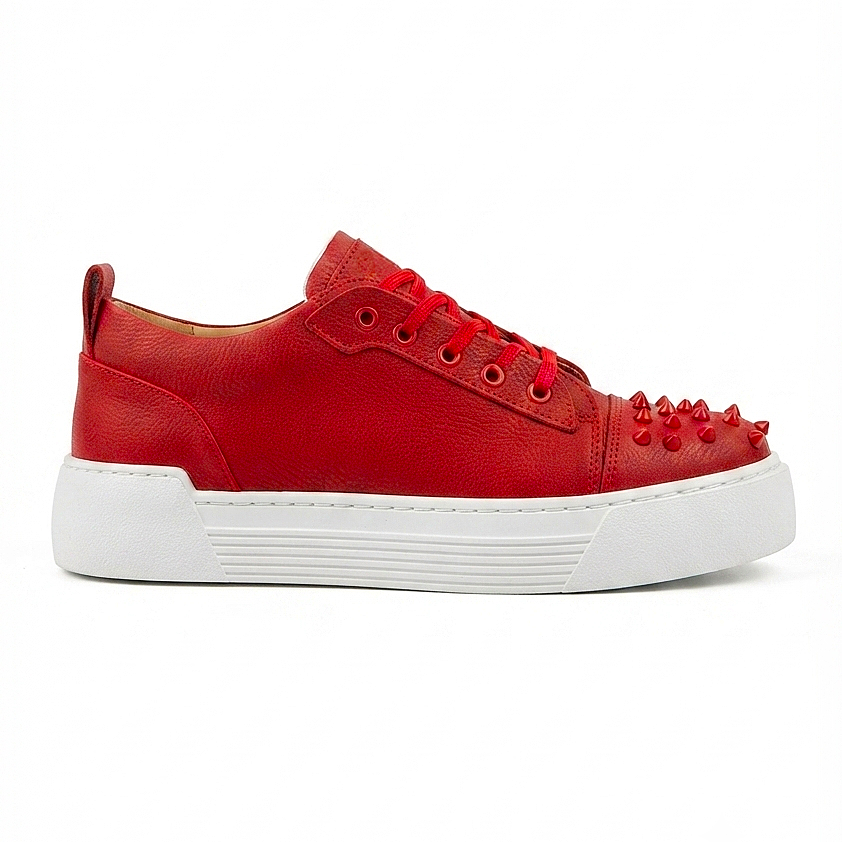 ZRC169 Yüksek Kalite Kalın Taban Bağcıklı Erkek Sneaker Kırmızı