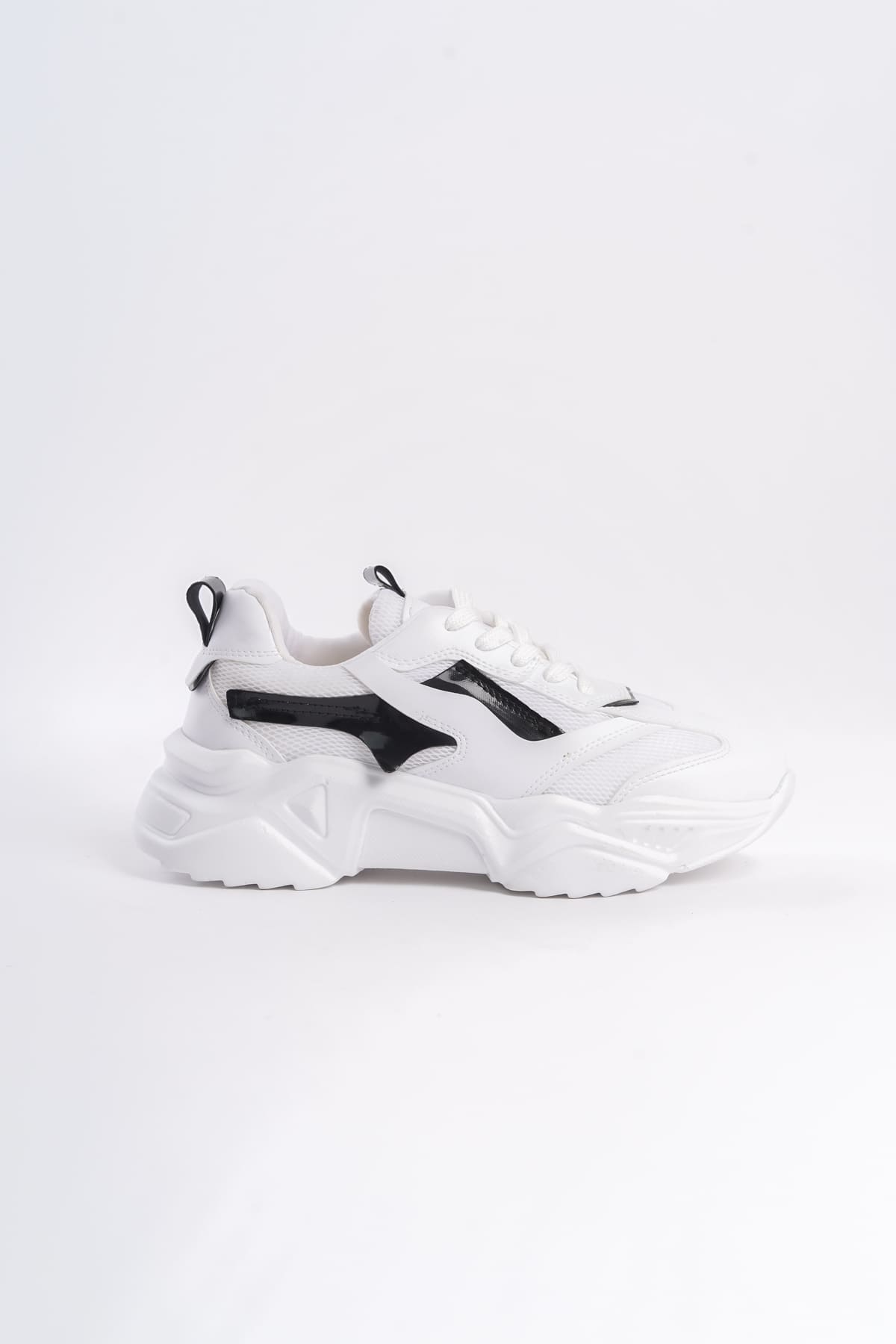 FlexStep Orthopedic Sole Knitted Sports Shoes White Black
