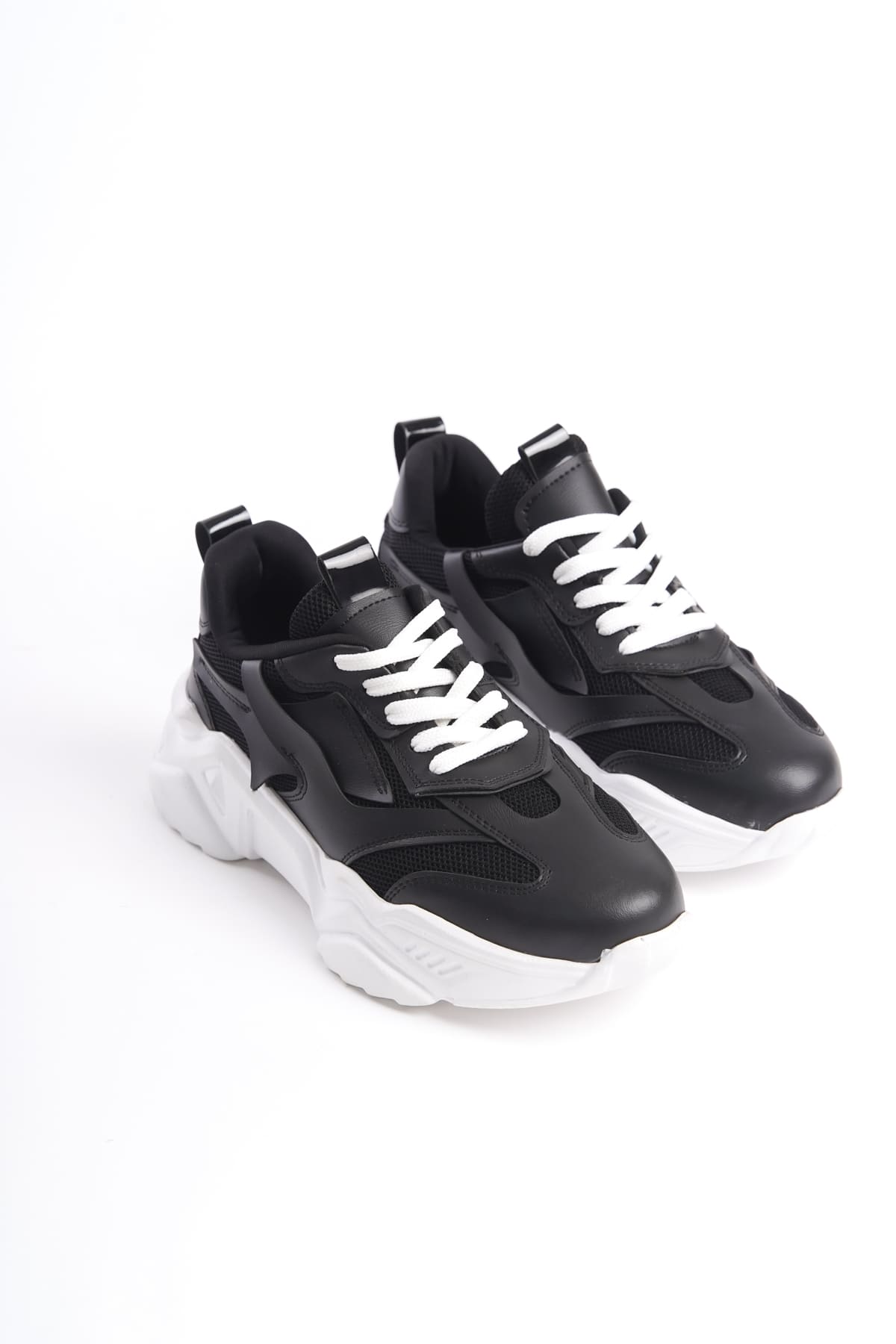 FlexStep Orthopedic Sole Knitted Sports Shoes Black White