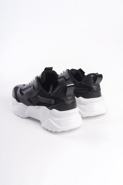 FlexStep Orthopedic Sole Knitted Sports Shoes Black White