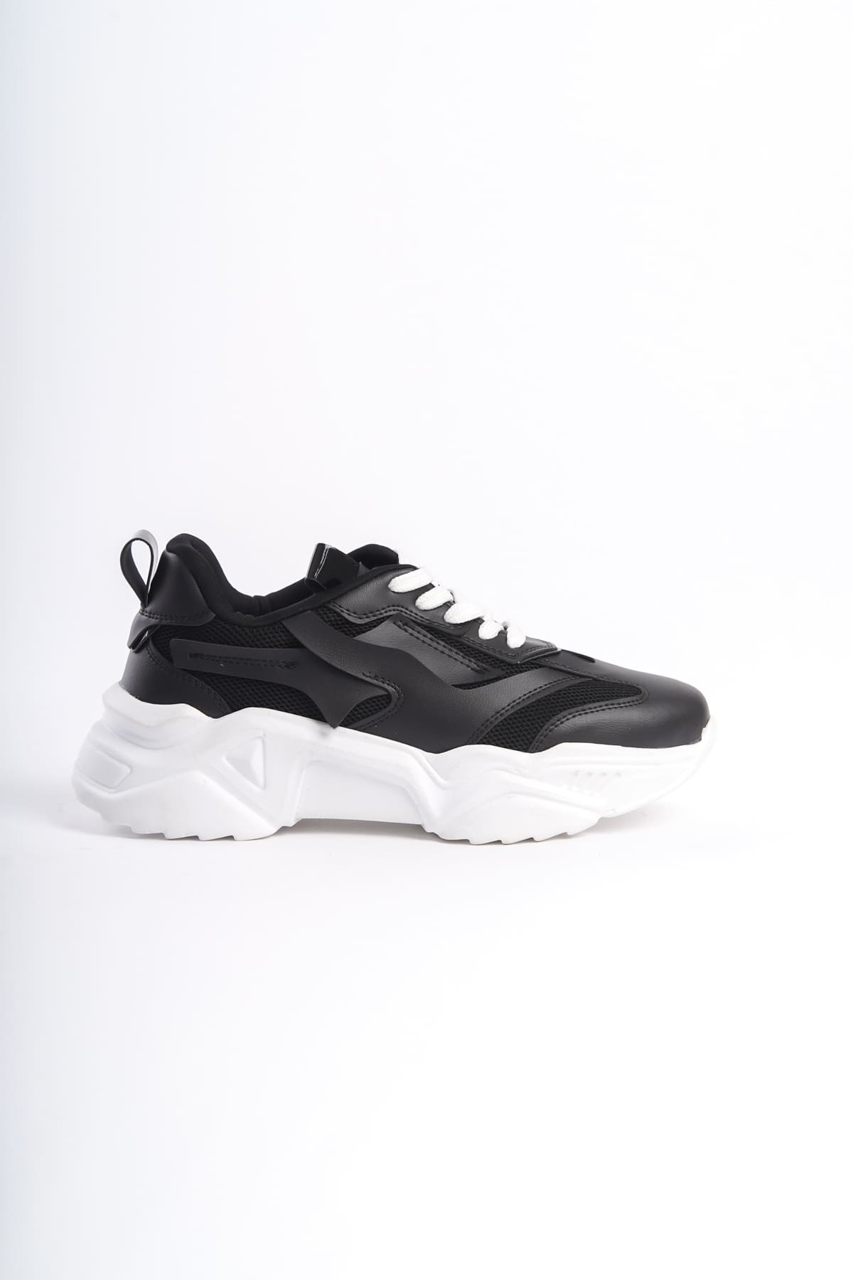 FlexStep Orthopedic Sole Knitted Sports Shoes Black White