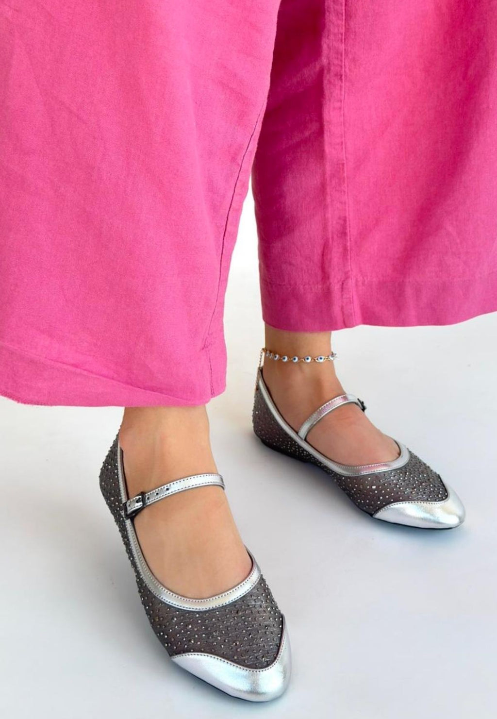 Toyan Silver Ballerina Shoes