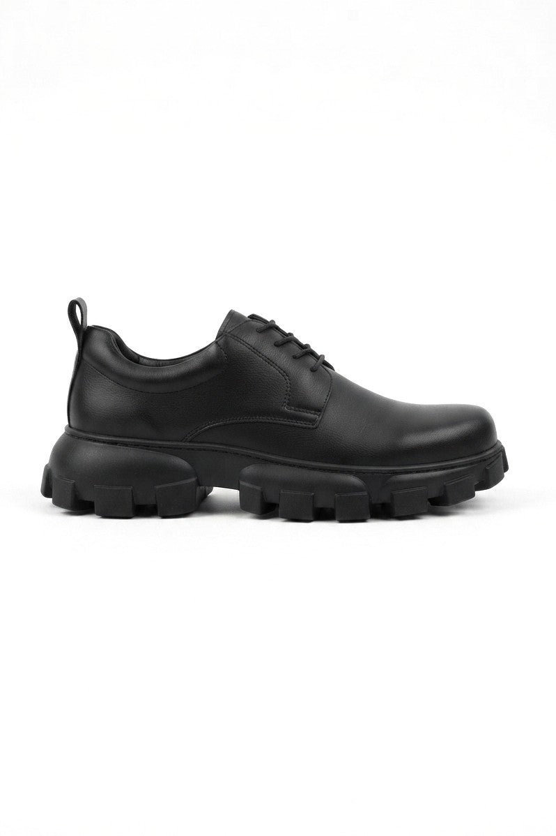 Trox Premium Trakör Taban 5 cm Boy Uzatan Erkek Spor Casual Ayakkabı Siyah