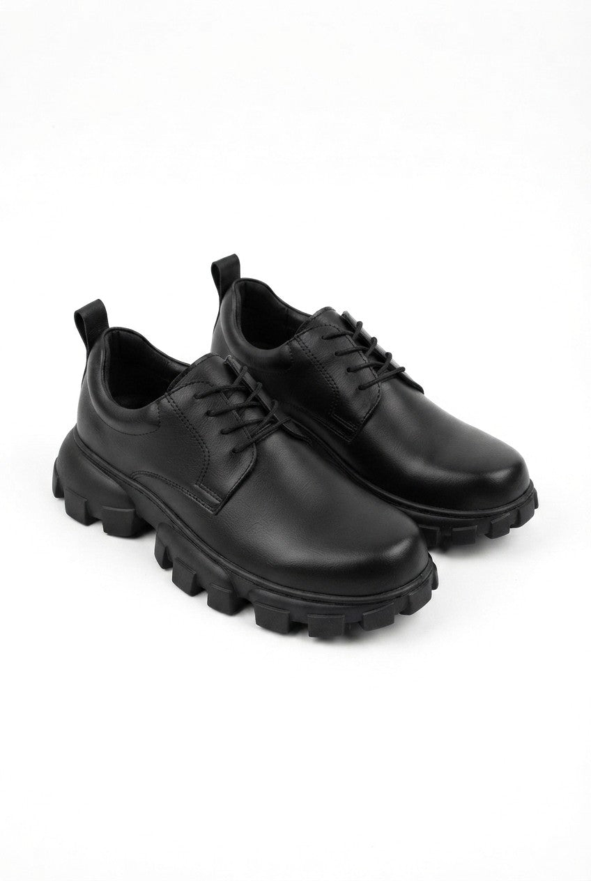 Trox Premium Trakör Taban 5 cm Boy Uzatan Erkek Spor Casual Ayakkabı Siyah