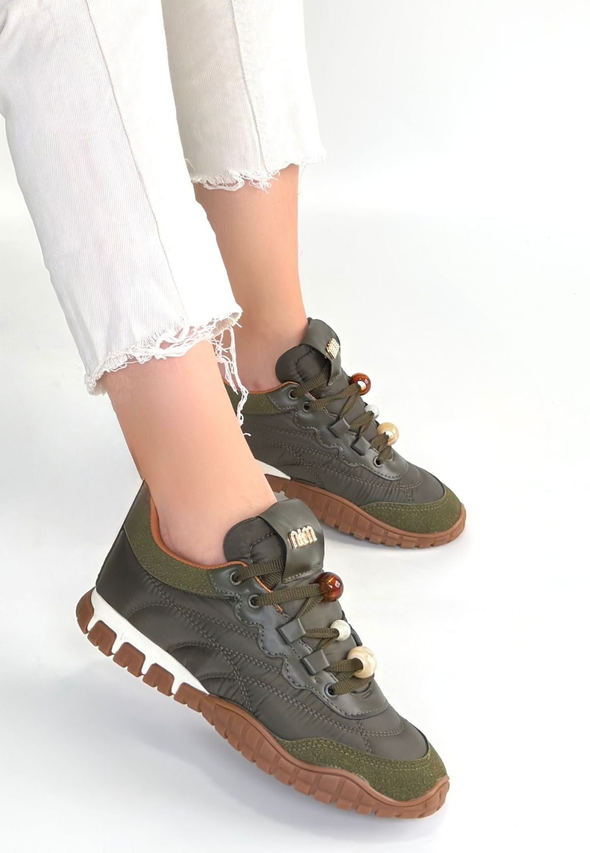 Tues Premium Yeşil Nubuk Bağcıklı Kadın Sneaker