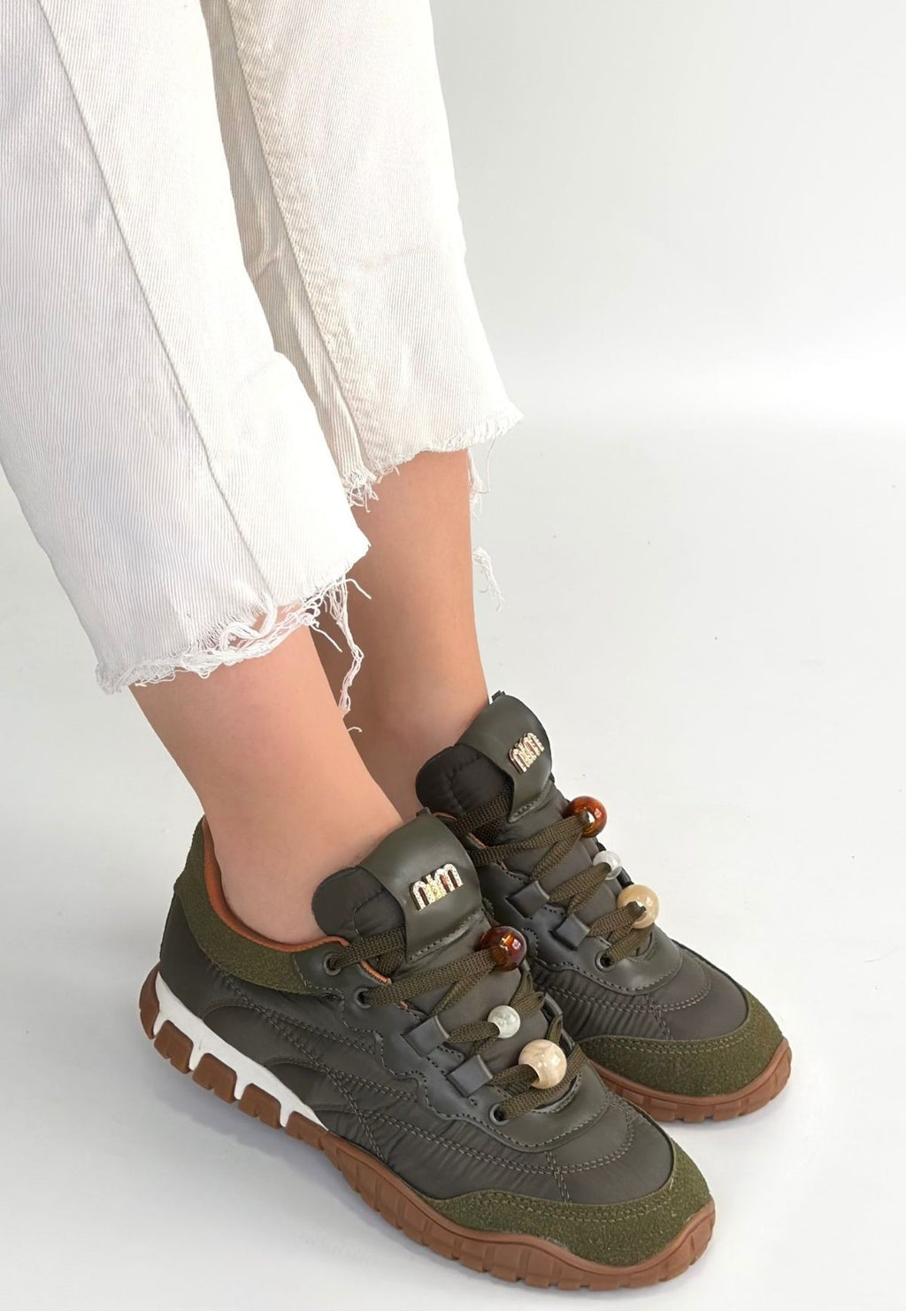 Tues Premium Yeşil Nubuk Bağcıklı Kadın Sneaker