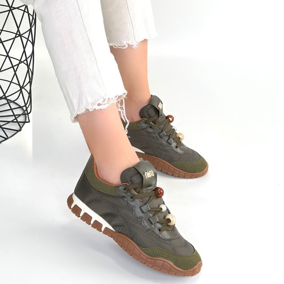 Tues Premium Yeşil Nubuk Bağcıklı Kadın Sneaker