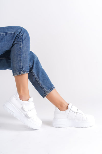 VALENCIA Velcro Orthopedic Sole Women's Sneakers - White