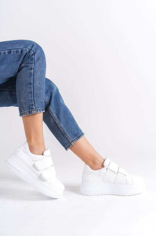 VALENCIA Velcro Orthopedic Sole Women's Sneakers - White