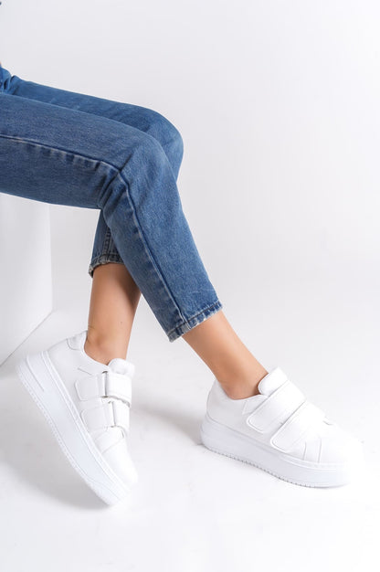 VALENCIA Velcro Orthopedic Sole Women's Sneakers - White
