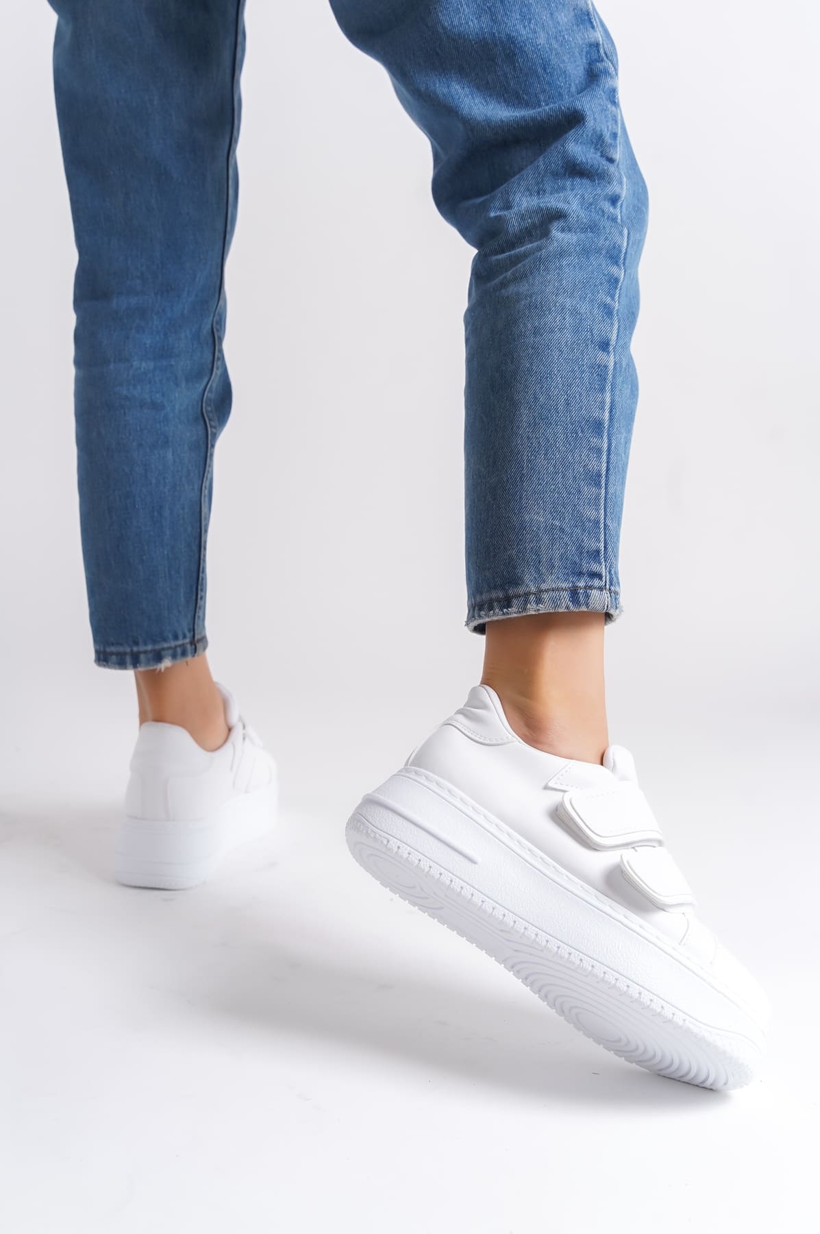 VALENCIA Velcro Orthopedic Sole Women's Sneakers - White