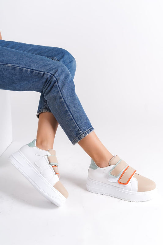 VALENCIA Velcro Orthopedic Sole Women's Sneakers - Skin Blue