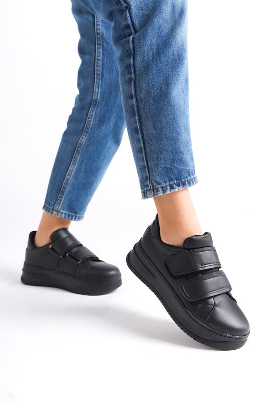VALENCIA Velcro Orthopedic Sole Women's Sneakers - Black