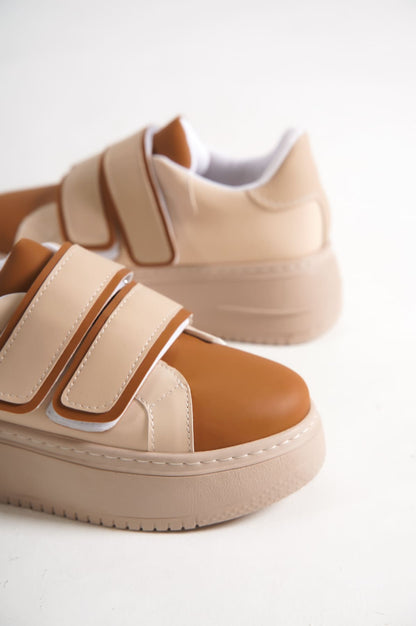 VALENCIA Velcro Orthopedic Sole Women's Sneakers - Brown