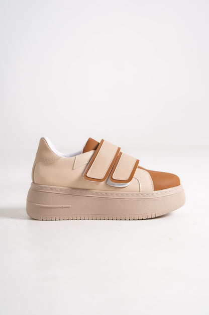 VALENCIA Velcro Orthopedic Sole Women's Sneakers - Brown
