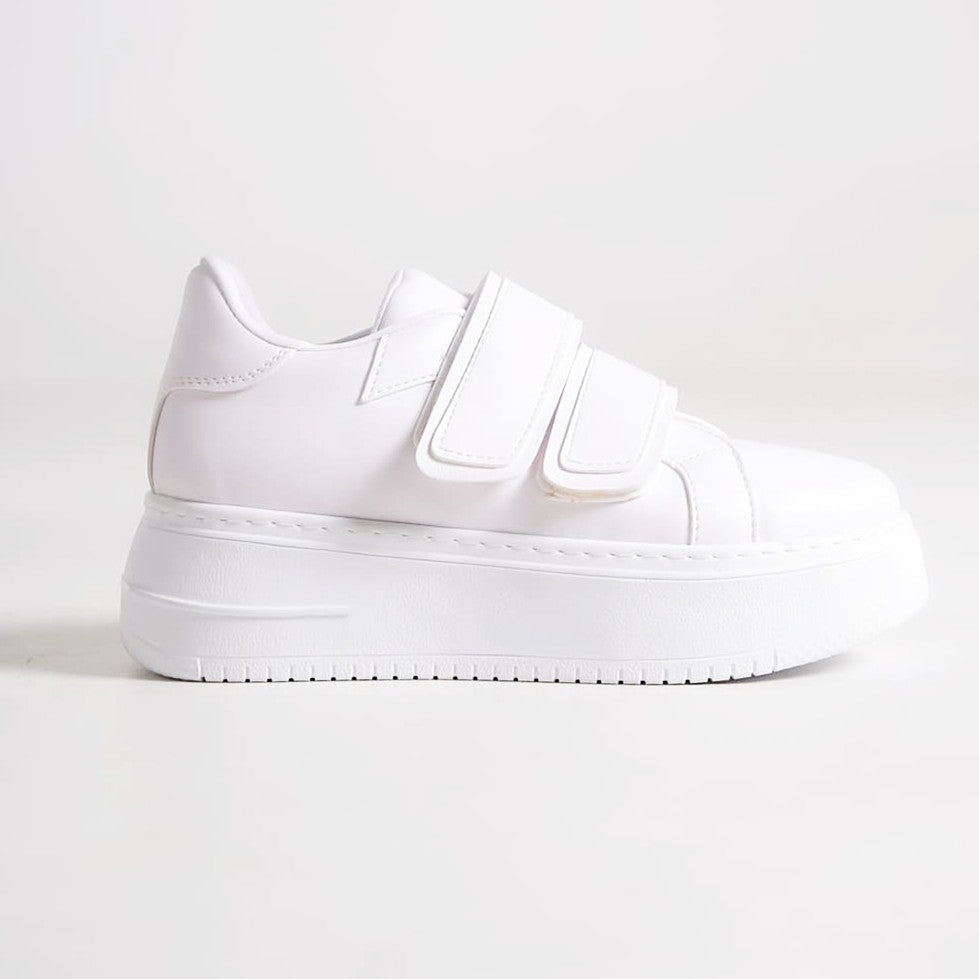 VALENCIA Cırt Cırtlı Ortopedik Taban Kadın Sneaker - Beyaz
