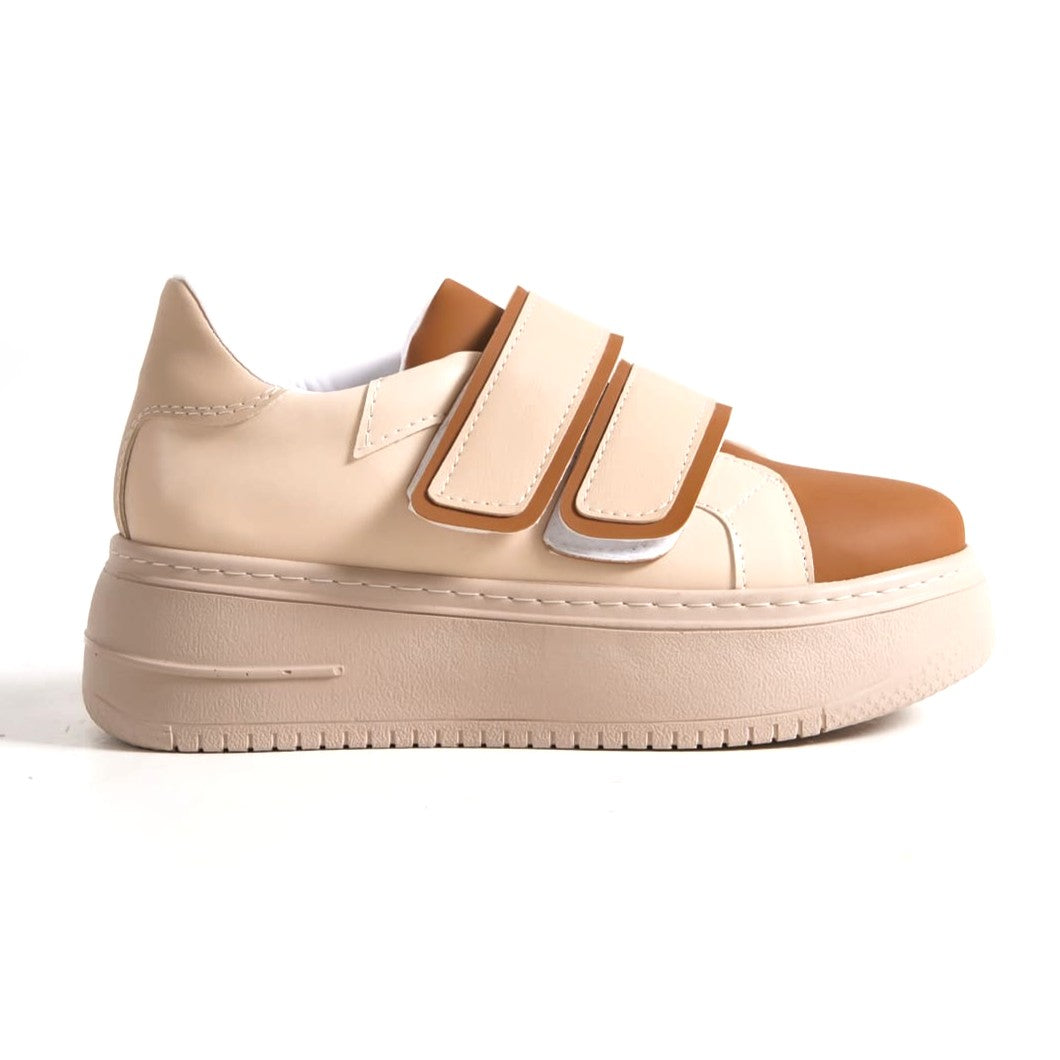 VALENCIA Cırt Cırtlı Ortopedik Taban Kadın Sneaker - Kahve