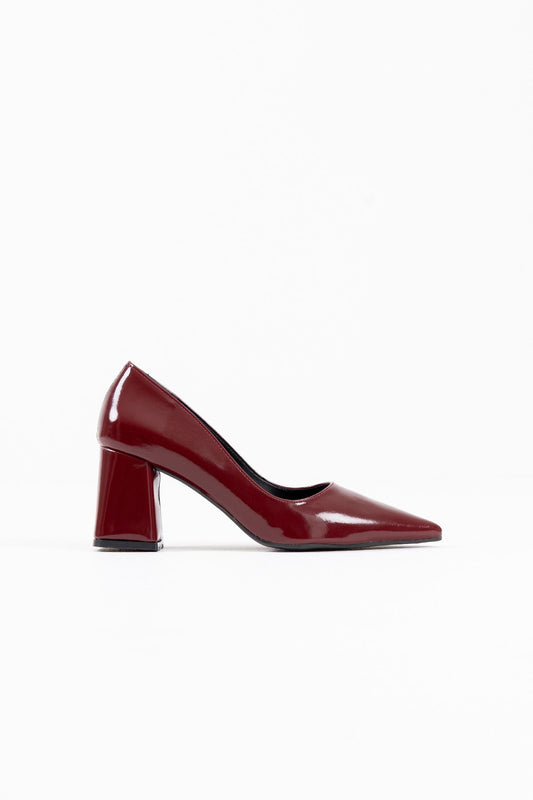 Valeria Premium Burgundy Patent Leather Women's High Heel Shoes 