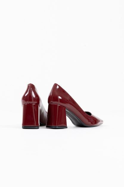 Valeria Premium Burgundy Patent Leather Women's High Heel Shoes 