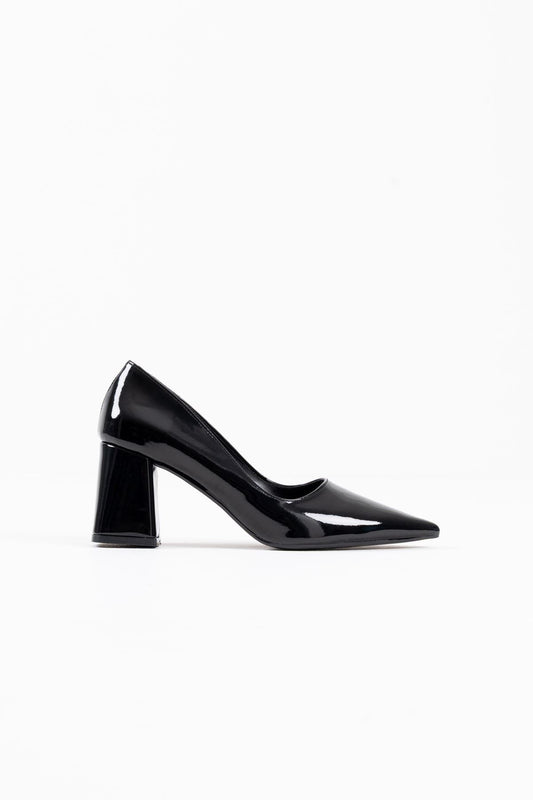 Valeria Premium Black Patent Leather Women's High Heel Shoes 