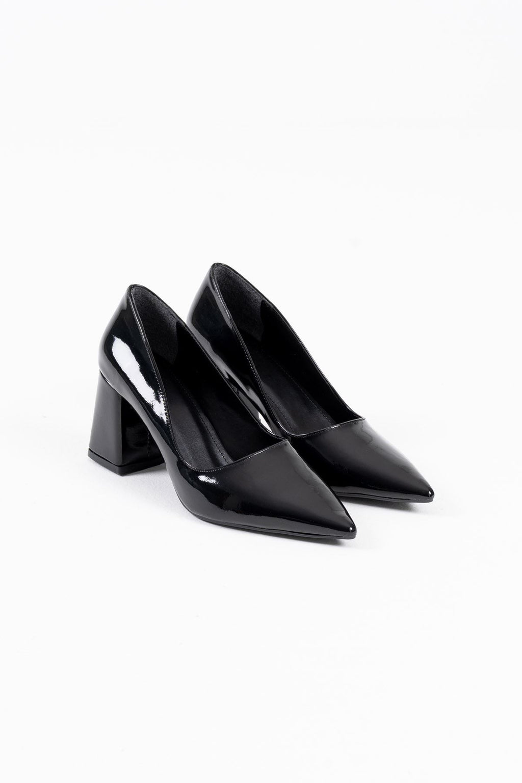 Valeria Premium Black Patent Leather Women's High Heel Shoes 