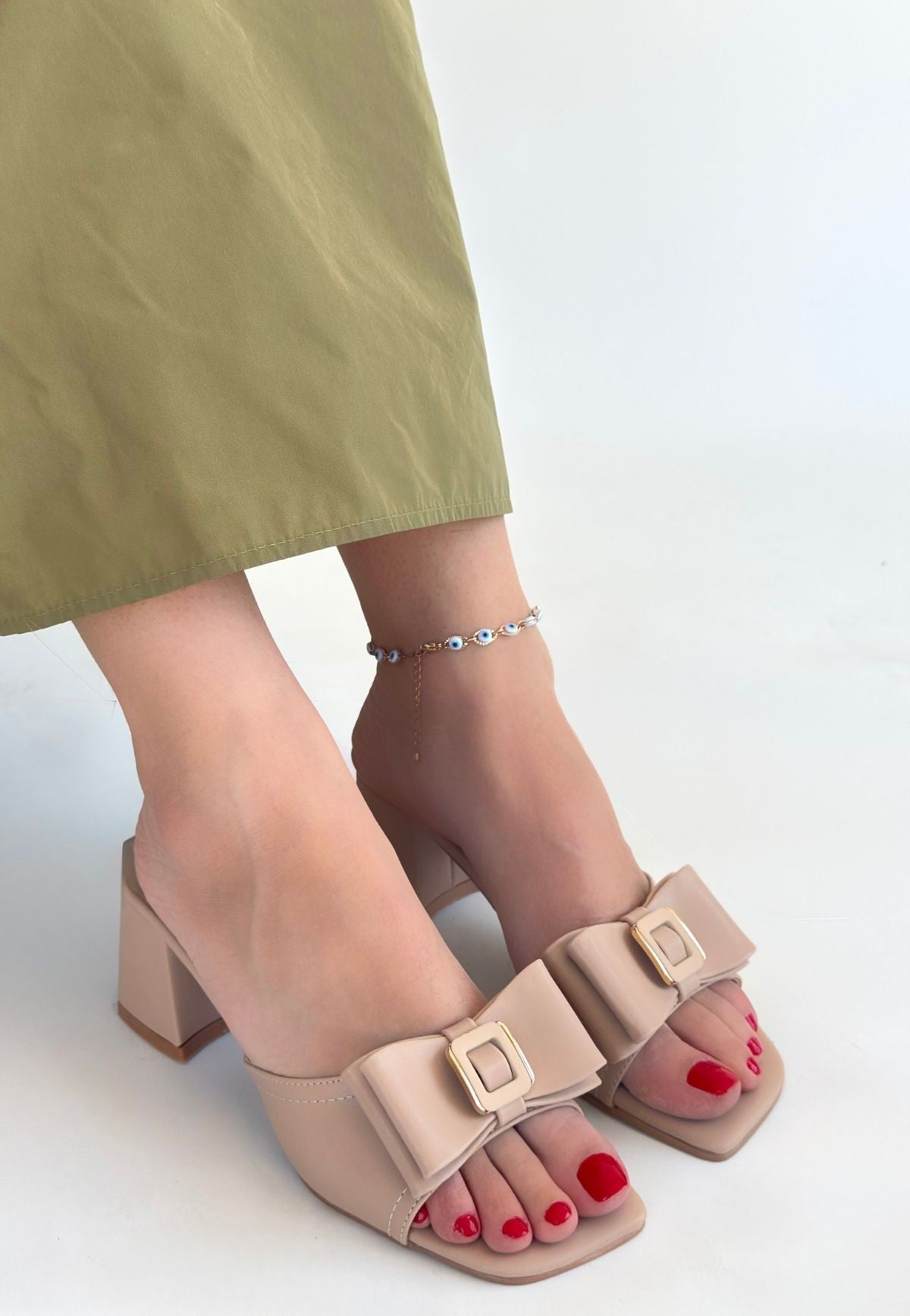 Veor Nude Heeled Slippers
