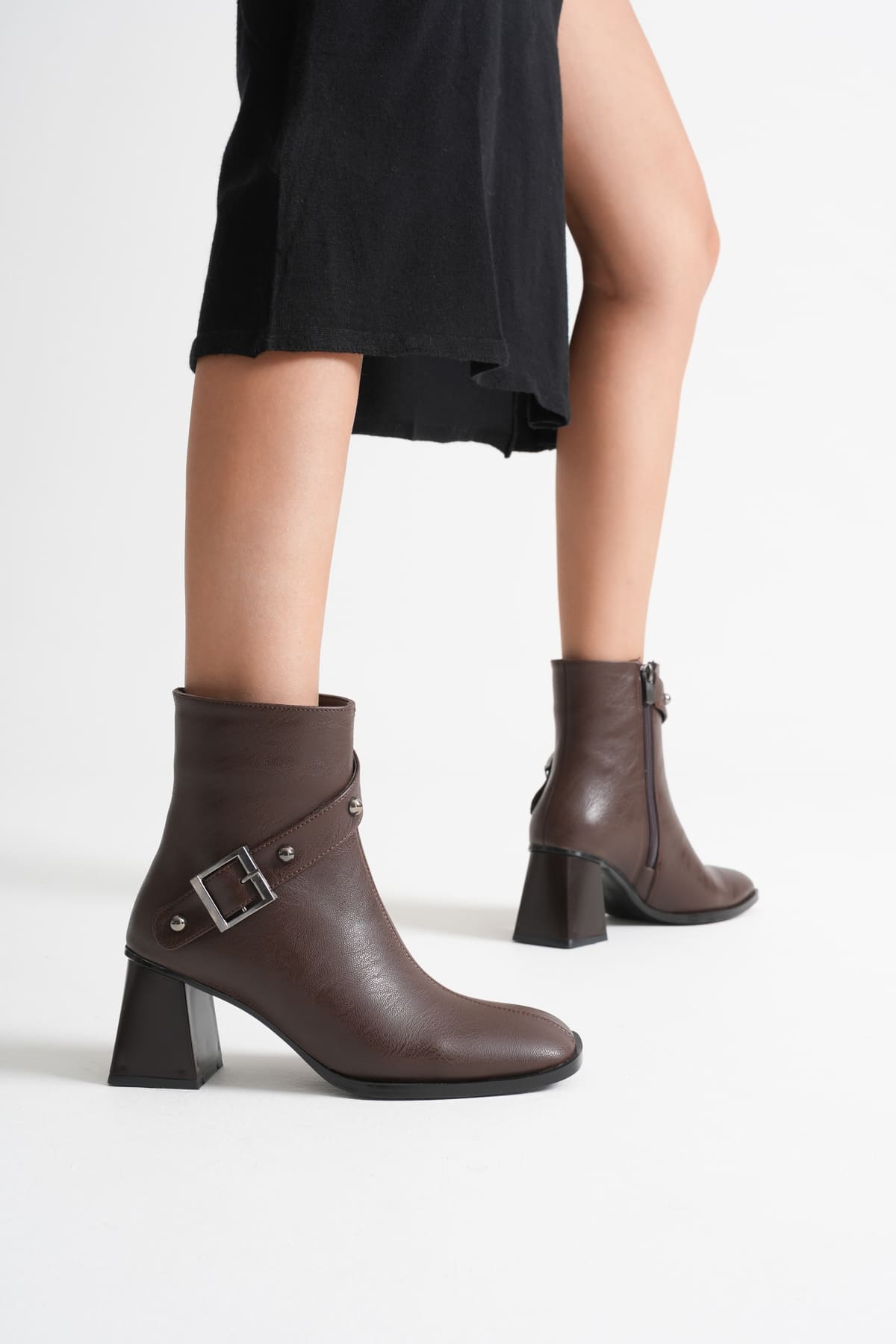 Limanu Premium Women's Dark Brown Heeled Boots