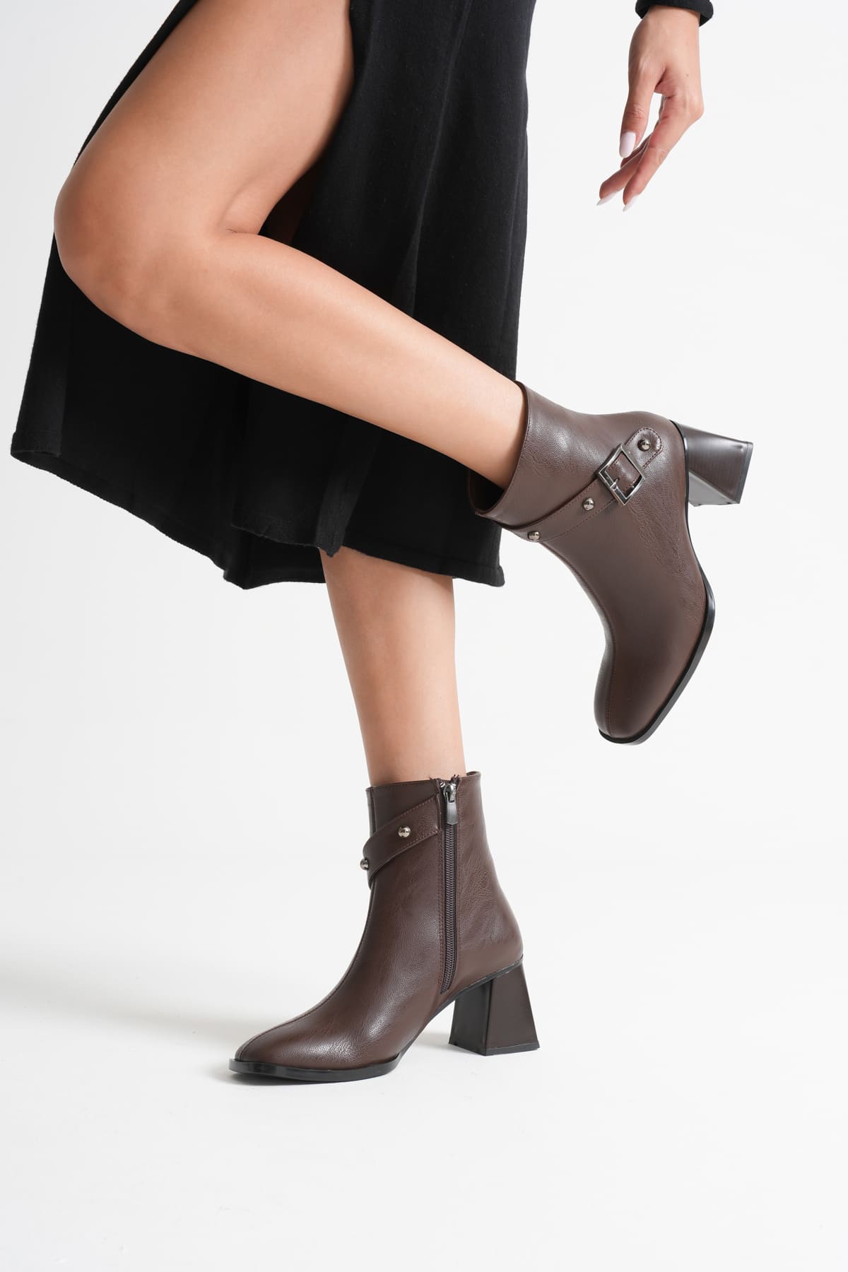 Limanu Premium Women's Dark Brown Heeled Boots