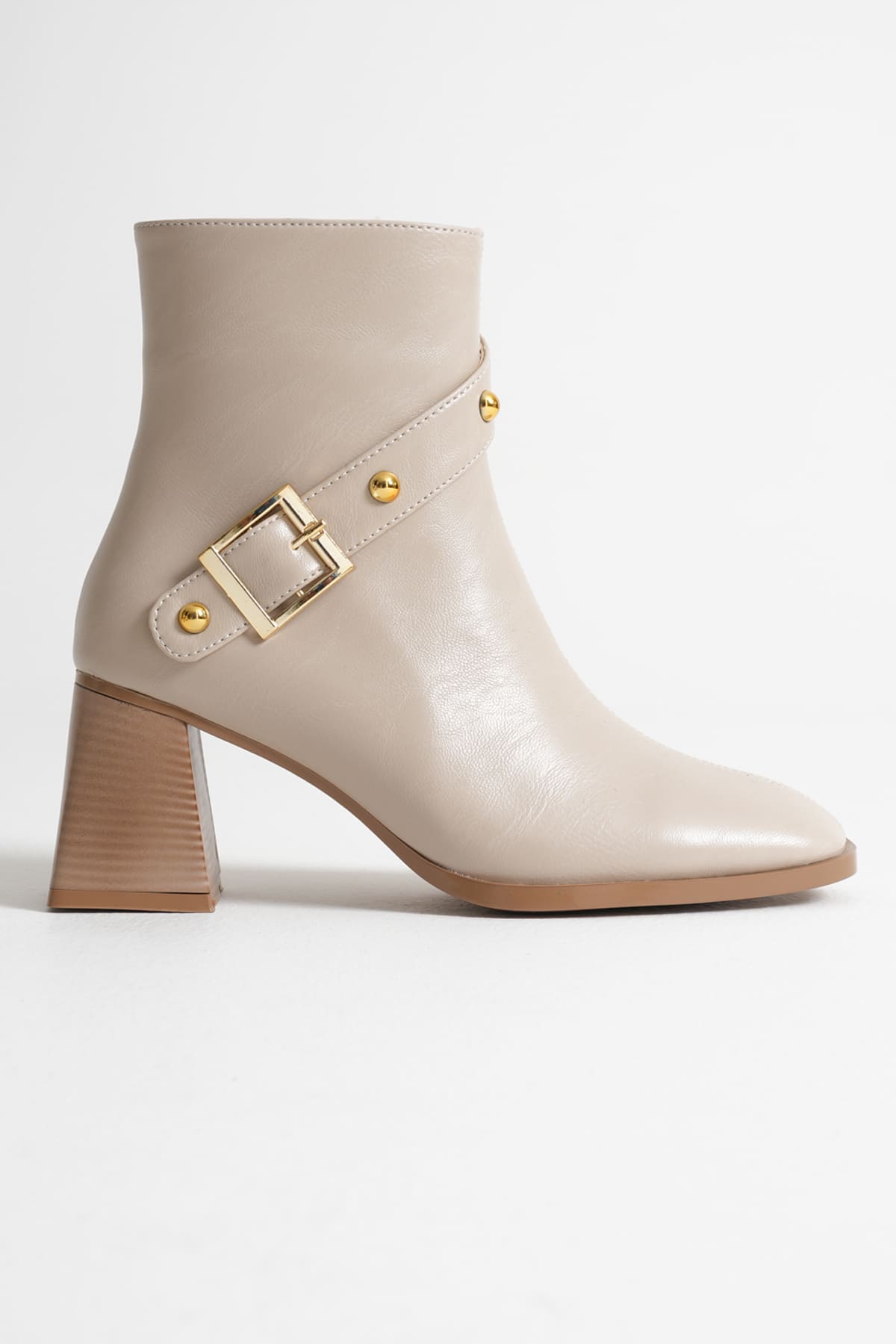 Limanu Premium Women's Beige Heeled Boots