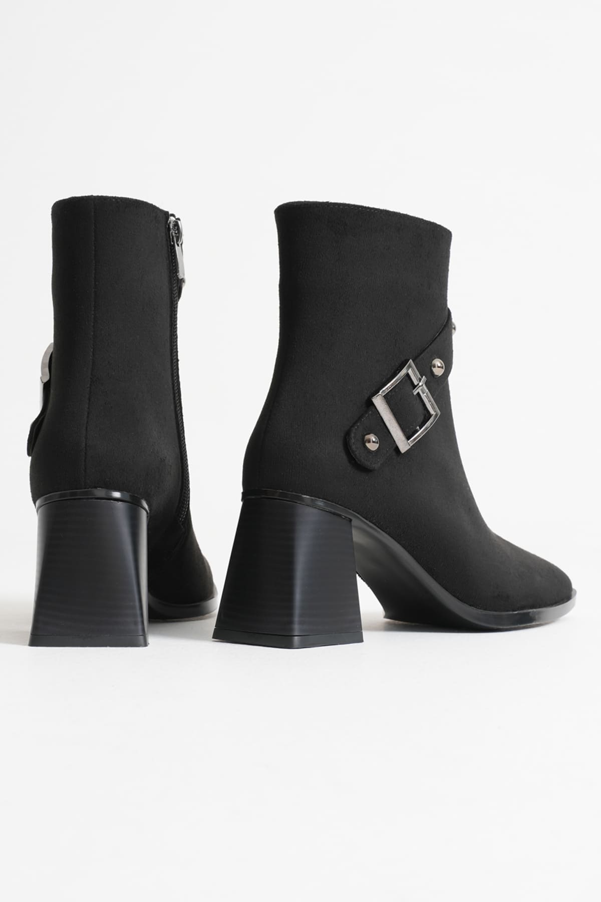 Limanu Premium Women's Black Suede Heeled Boots