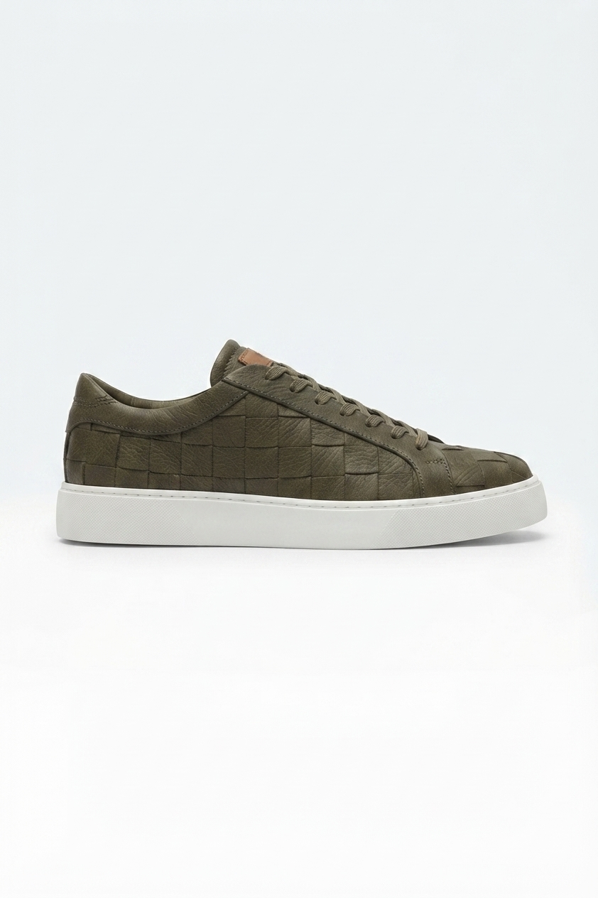 Vimini Yüksek Kalite Bağcıklı Kalın Taban Günlük Erkek Sneaker Haki