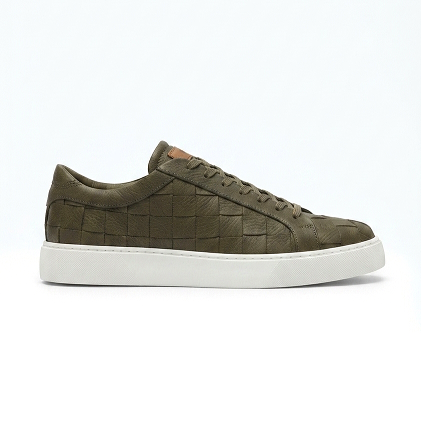 Vimini Yüksek Kalite Bağcıklı Kalın Taban Günlük Erkek Sneaker Haki