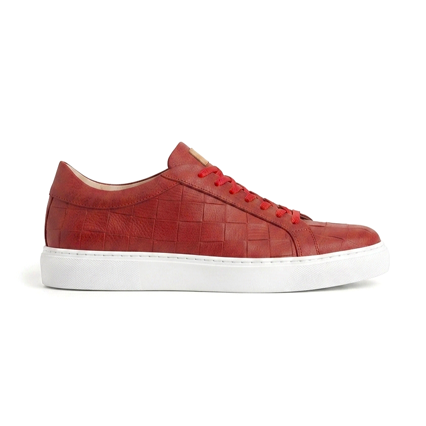 Vimini Yüksek Kalite Bağcıklı Kalın Taban Günlük Erkek Sneaker Kırmızı