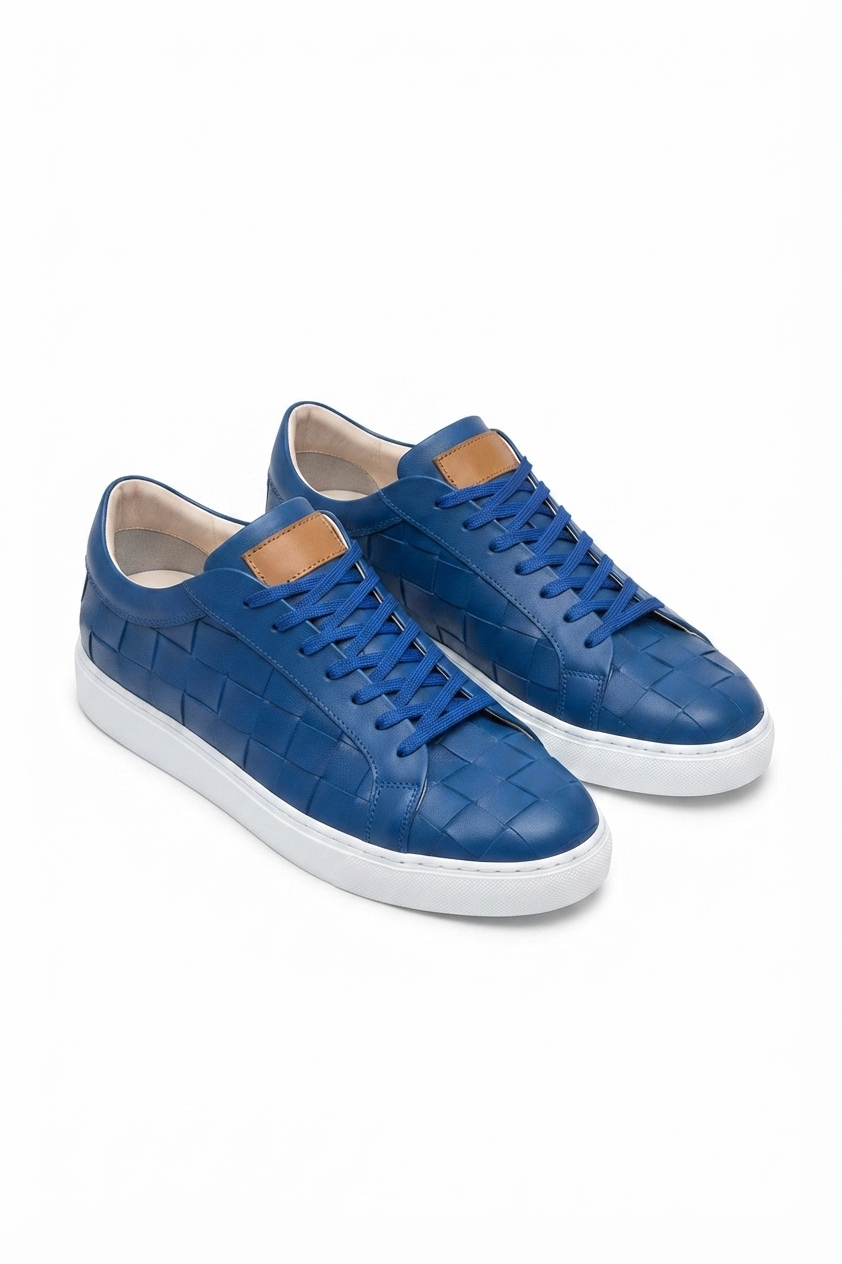 Vimini Yüksek Kalite Bağcıklı Kalın Taban Günlük Erkek Sneaker Mavi