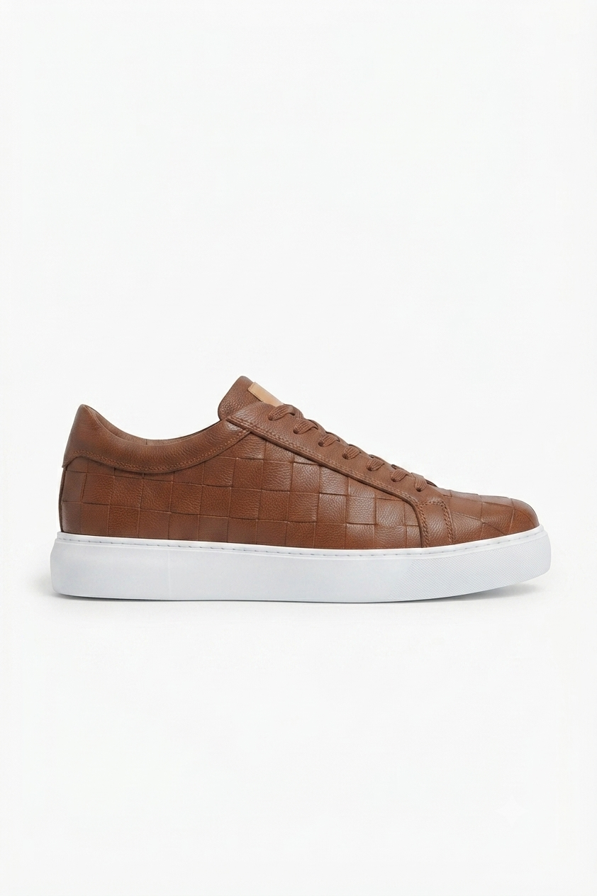 Vimini Yüksek Kalite Bağcıklı Kalın Taban Günlük Erkek Sneaker Taba
