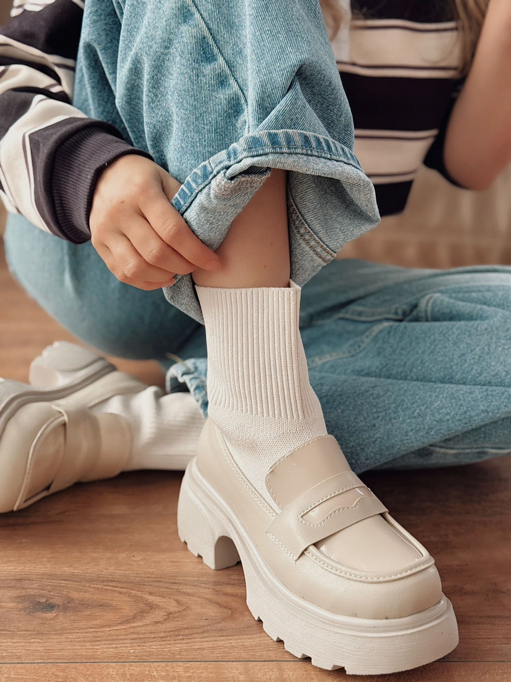 Wanye Premium Bej Triko Streçli Bot