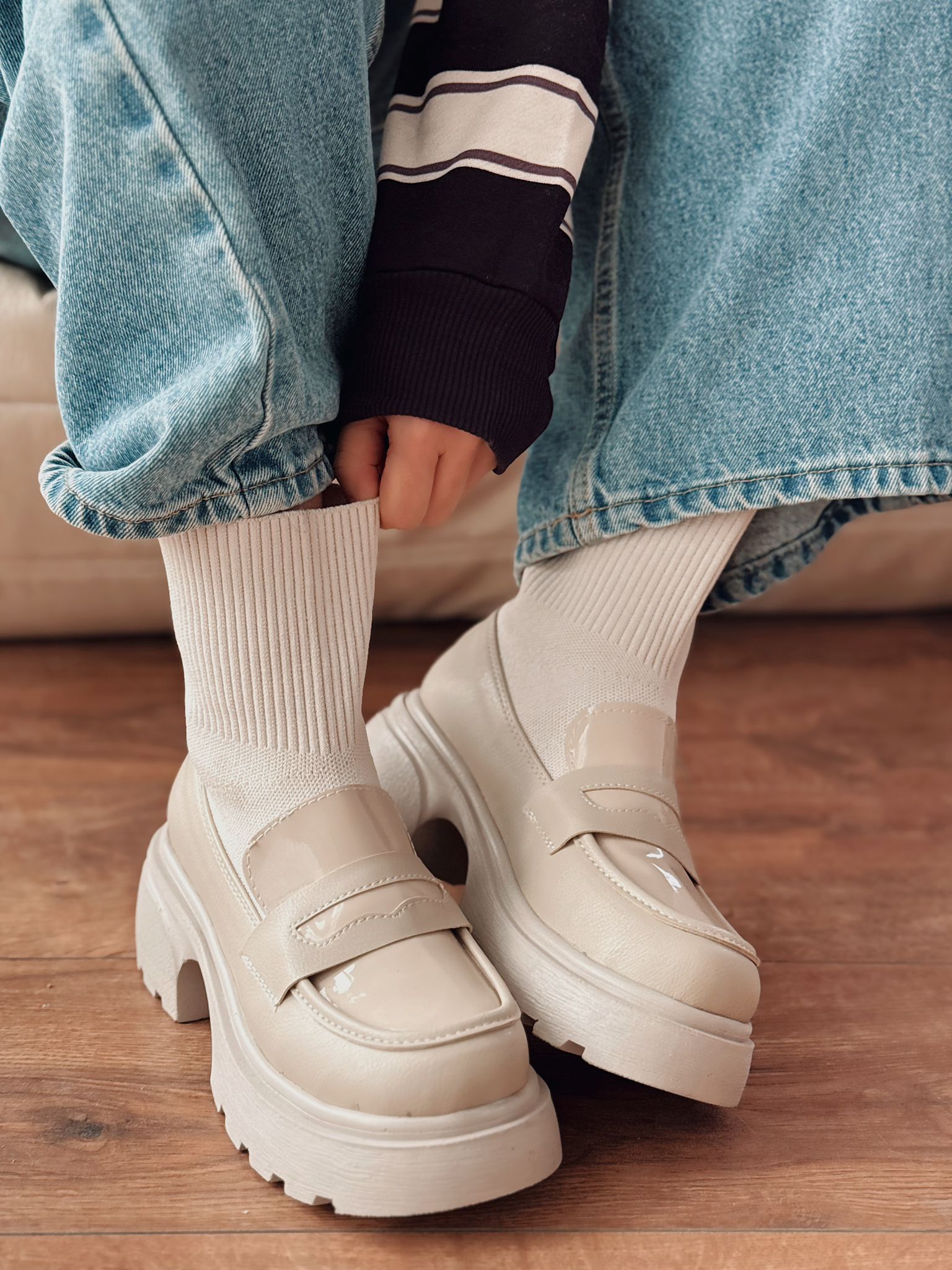 Wanye Premium Bej Triko Streçli Bot