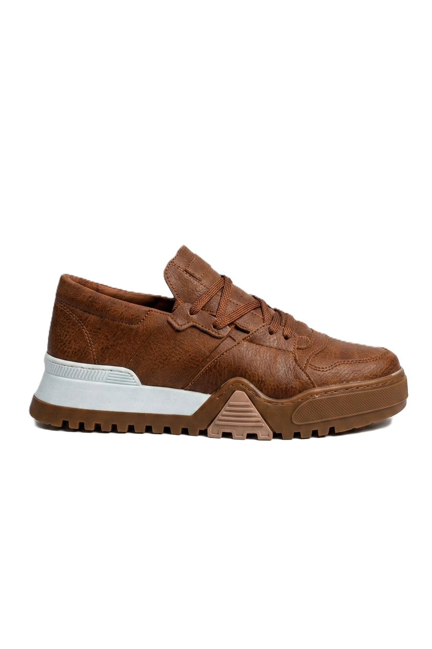 Warrem Yüksek Kalite Tarz Erkek Sneakers Taba