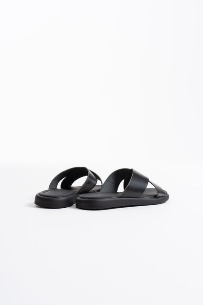 Weasley Premium Black Genuine Leather Slippers