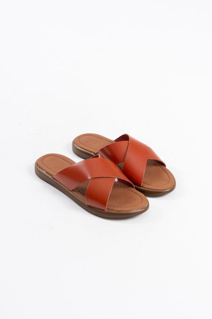 Weasley Premium Tan Genuine Leather Slippers