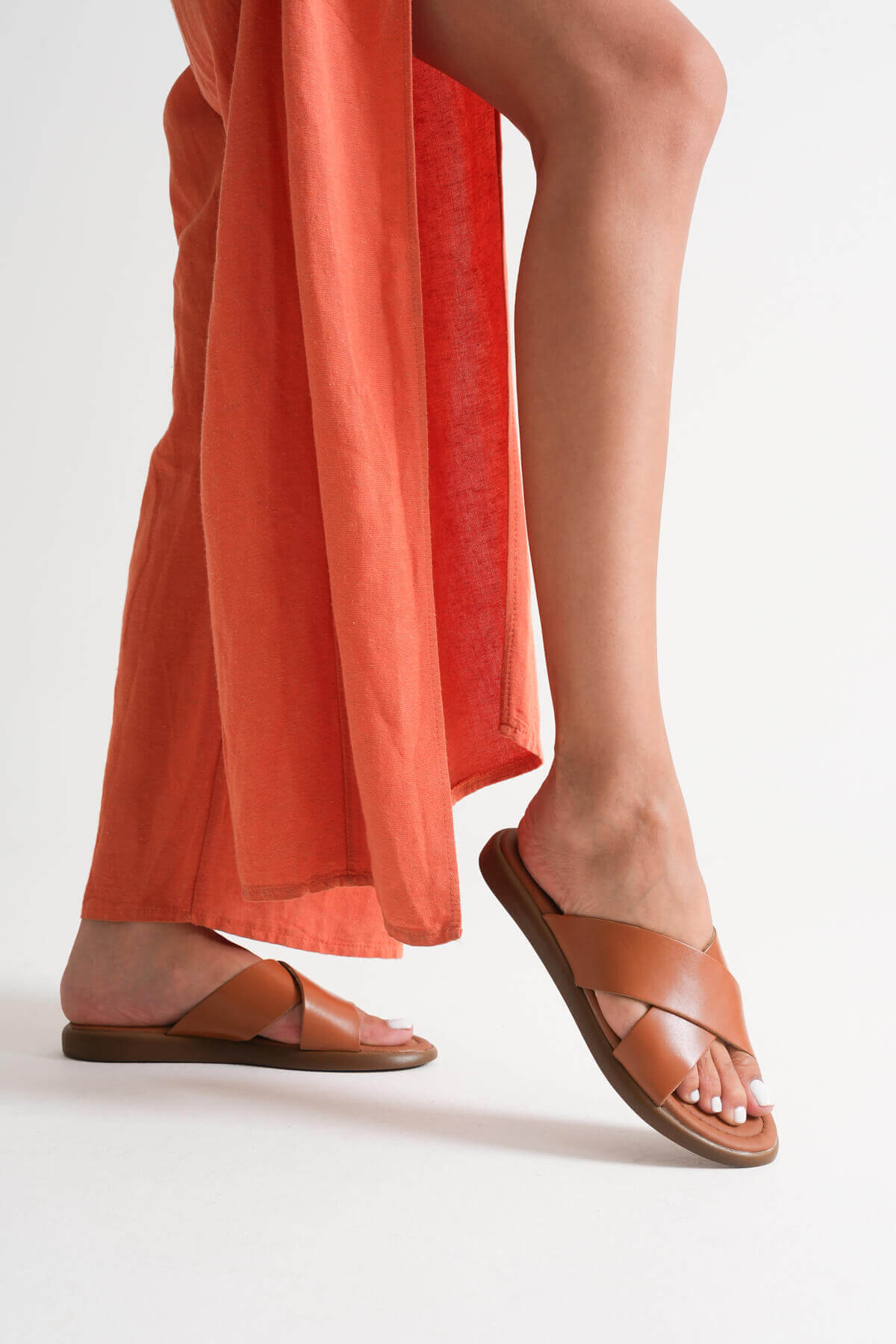 Weasley Premium Tan Genuine Leather Slippers