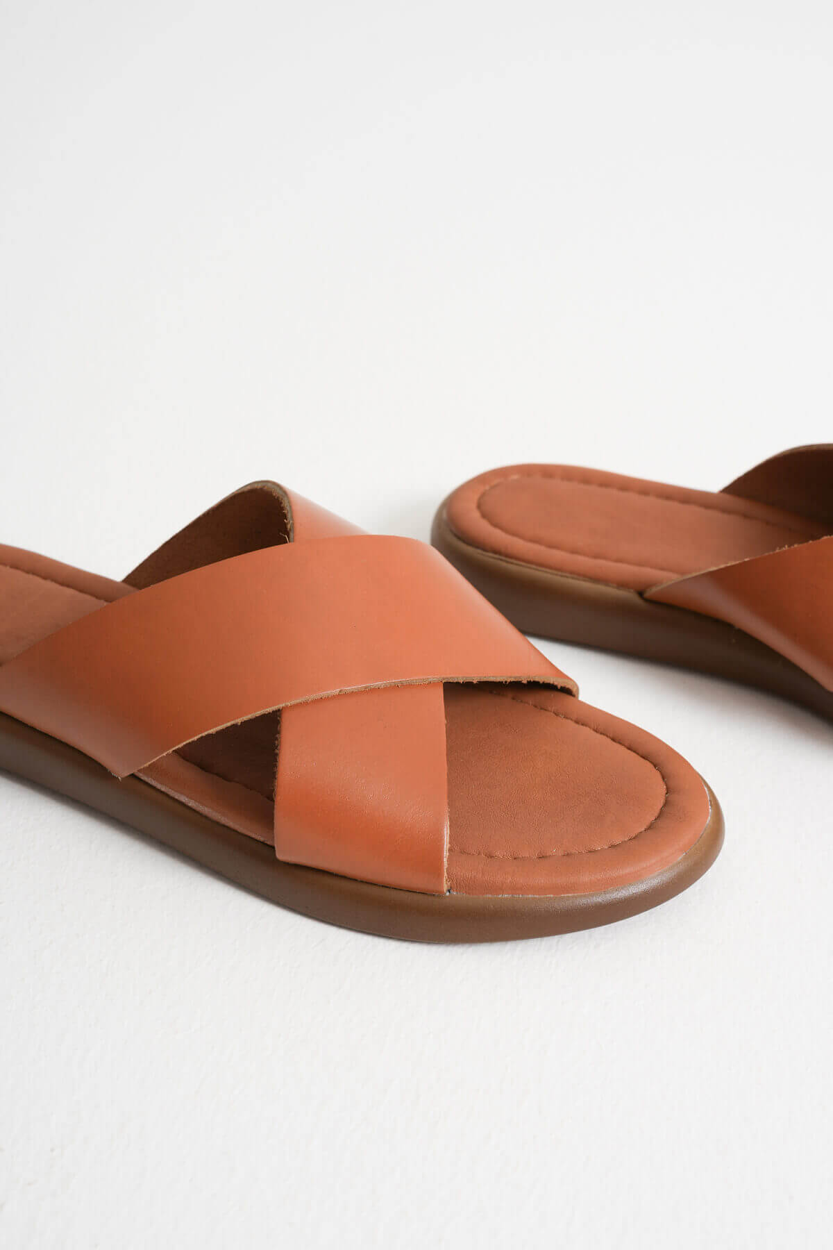 Weasley Premium Tan Genuine Leather Slippers