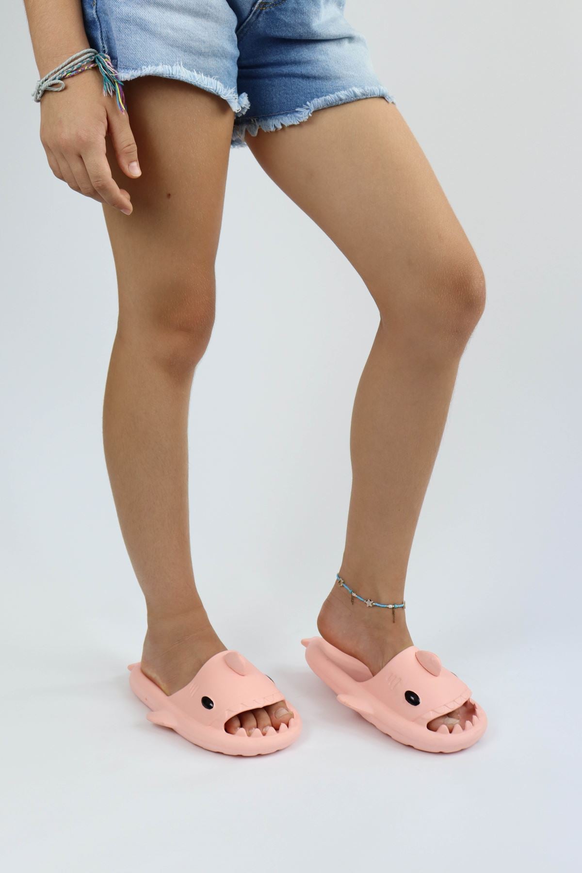 Köpekbalığı Pembe Kız Çocuk Terlik Tam Ortopedik Shark Slides