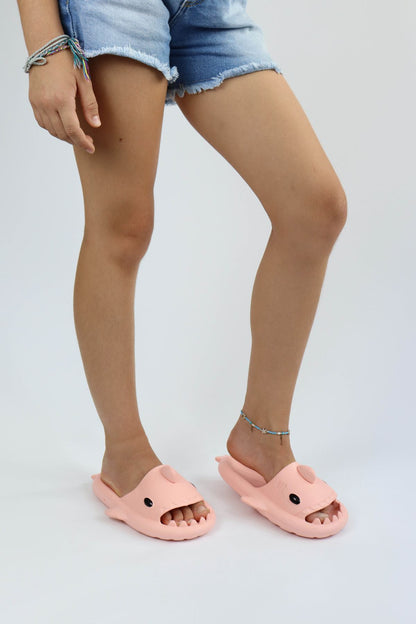 Köpekbalığı Pembe Kız Çocuk Terlik Tam Ortopedik Shark Slides