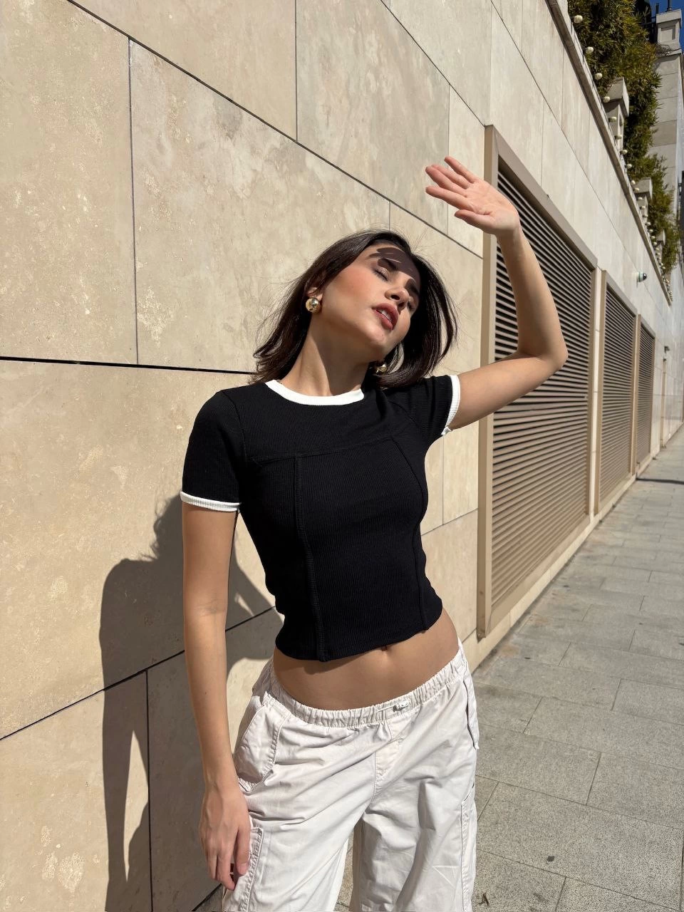 Collar Sleeve Garnish Front Piece Blouse