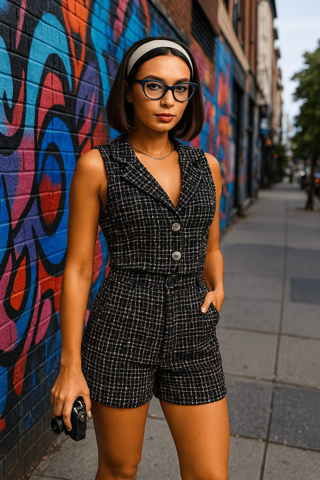 Vest and Shorts Set Black