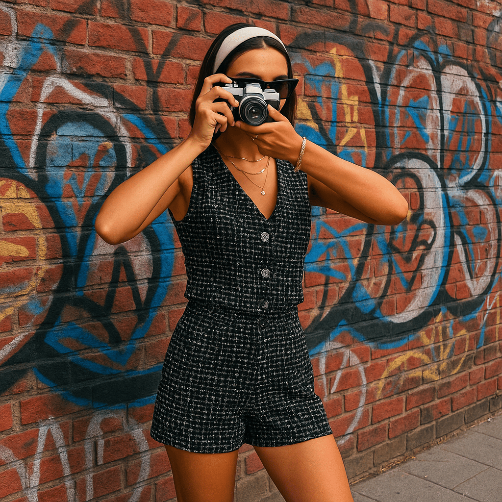 Vest and Shorts Set Black